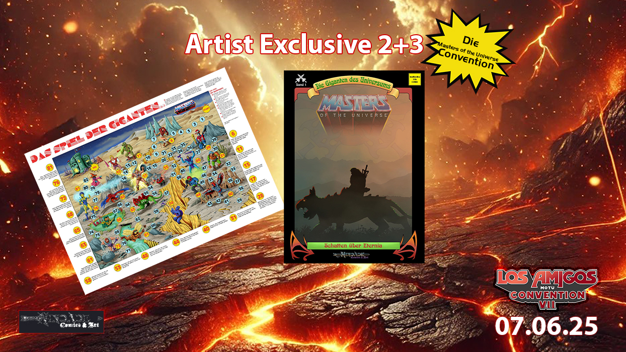Exklusiv auf der Los Amigos 7! Erlebt die Rückkehr zweier Highlights: Das legendäre Spiel der Giganten erscheint in überarbeiteter Form als hochwertiges A2-Wendeposter – bereit für grenzenlosen Retro-Spielspaß! 🎲 Und: Das epische, im Stil der 70er/80er gehaltene Fantasy-Barbaren-Comic feiert seinen ersten Band mit satten 208 Seiten voll Hommagen, Easter Eggs und Nostalgie. 📖⚔️ Nur bis zum 18. Mai 2025 vorbestellbar!